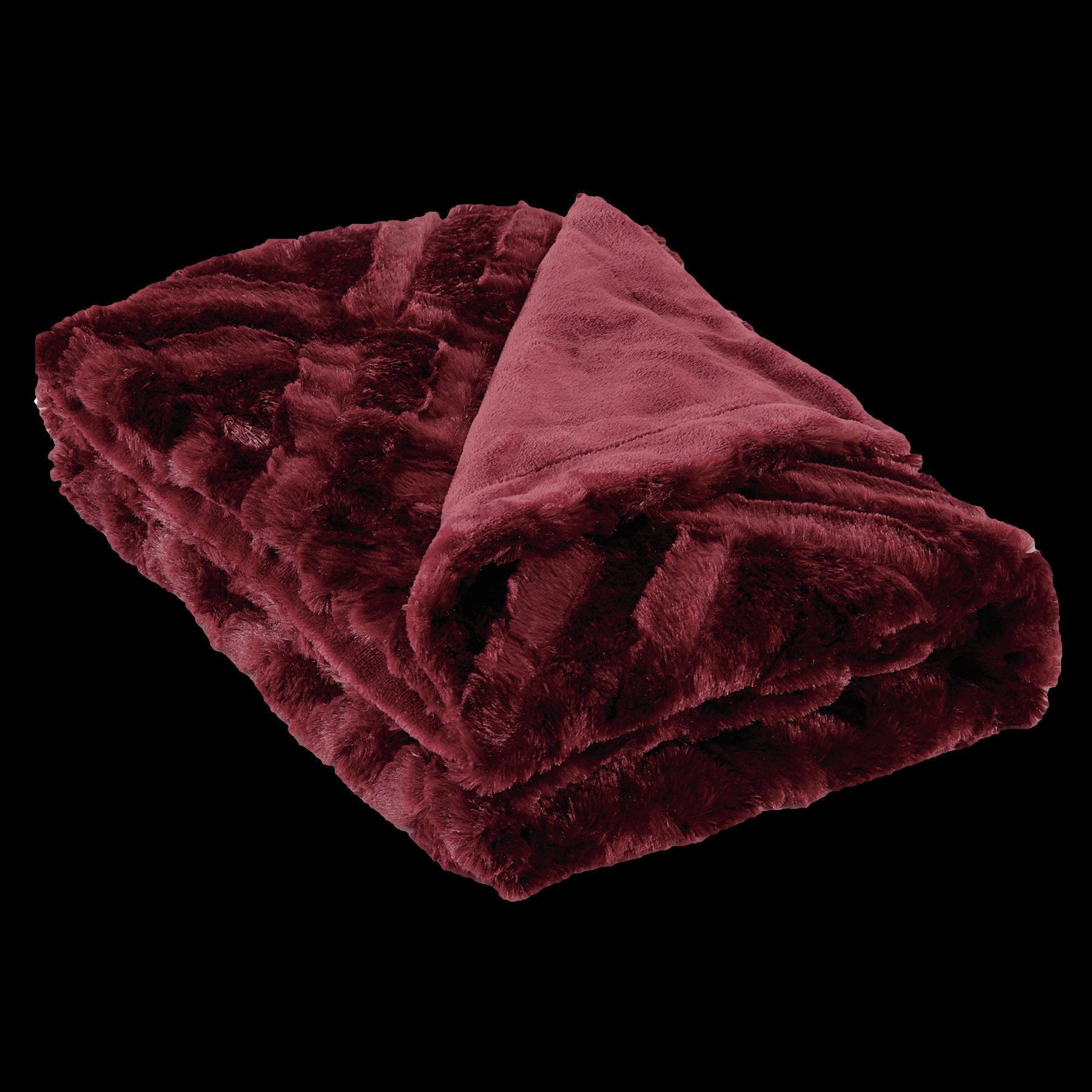 Luxury Faux Fur Geo Jacquard Throw — Badgley Mischka New York bedding (view 2)