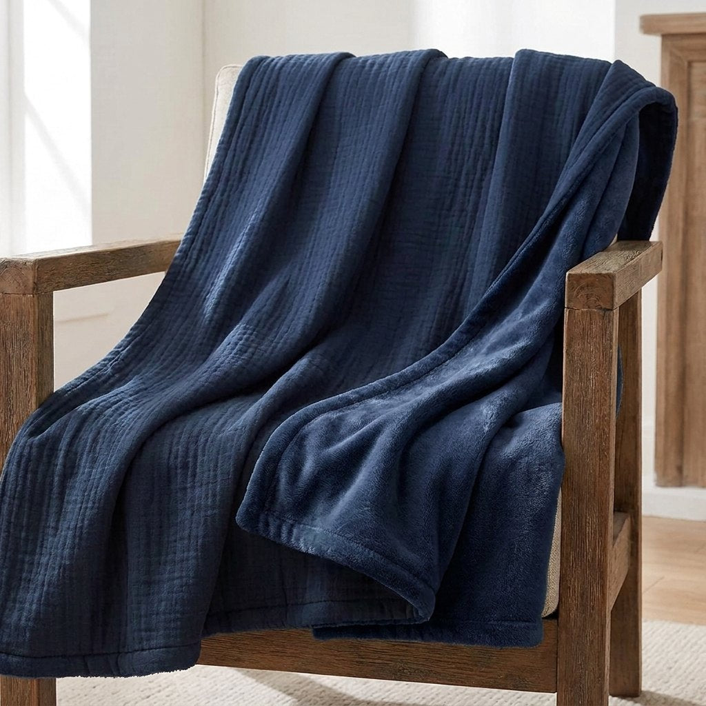 Gauze to Flannel Throw — Badgley Mischka New York bedding (view 2)