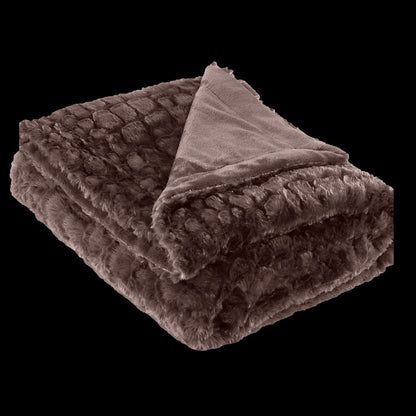 Luxury Faux Fur Gator Jacquard Throw — Badgley Mischka New York bedding (view 3)