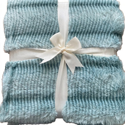 Carved Faux Fur to Flannel Throw — Badgley Mischka New York bedding (view 2)