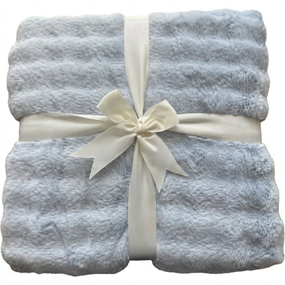 Bubble Faux Rabbit Throw — Badgley Mischka New York bedding (view 2)
