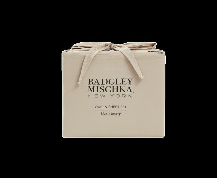 The Ultimate Luxury Bedding — White/Tan with Tan Throw — Badgley Mischka New York bedding (view 2)