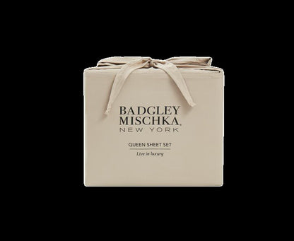 The Ultimate Luxury Bedding — White/Tan with Tan Throw — Badgley Mischka New York bedding (view 2)