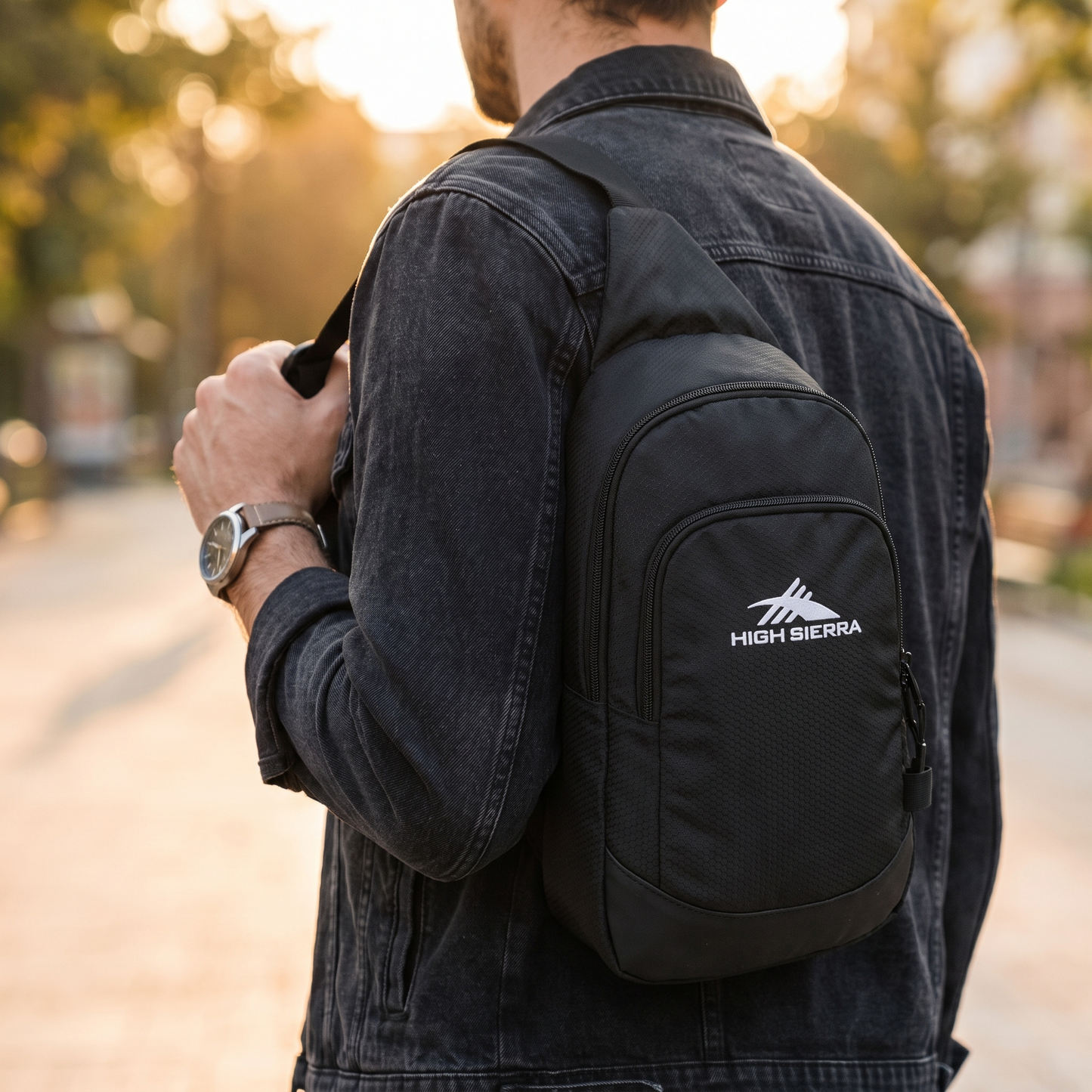 High Sierra x Atley James Honeycomb Sling Bag black - urban lifestyle