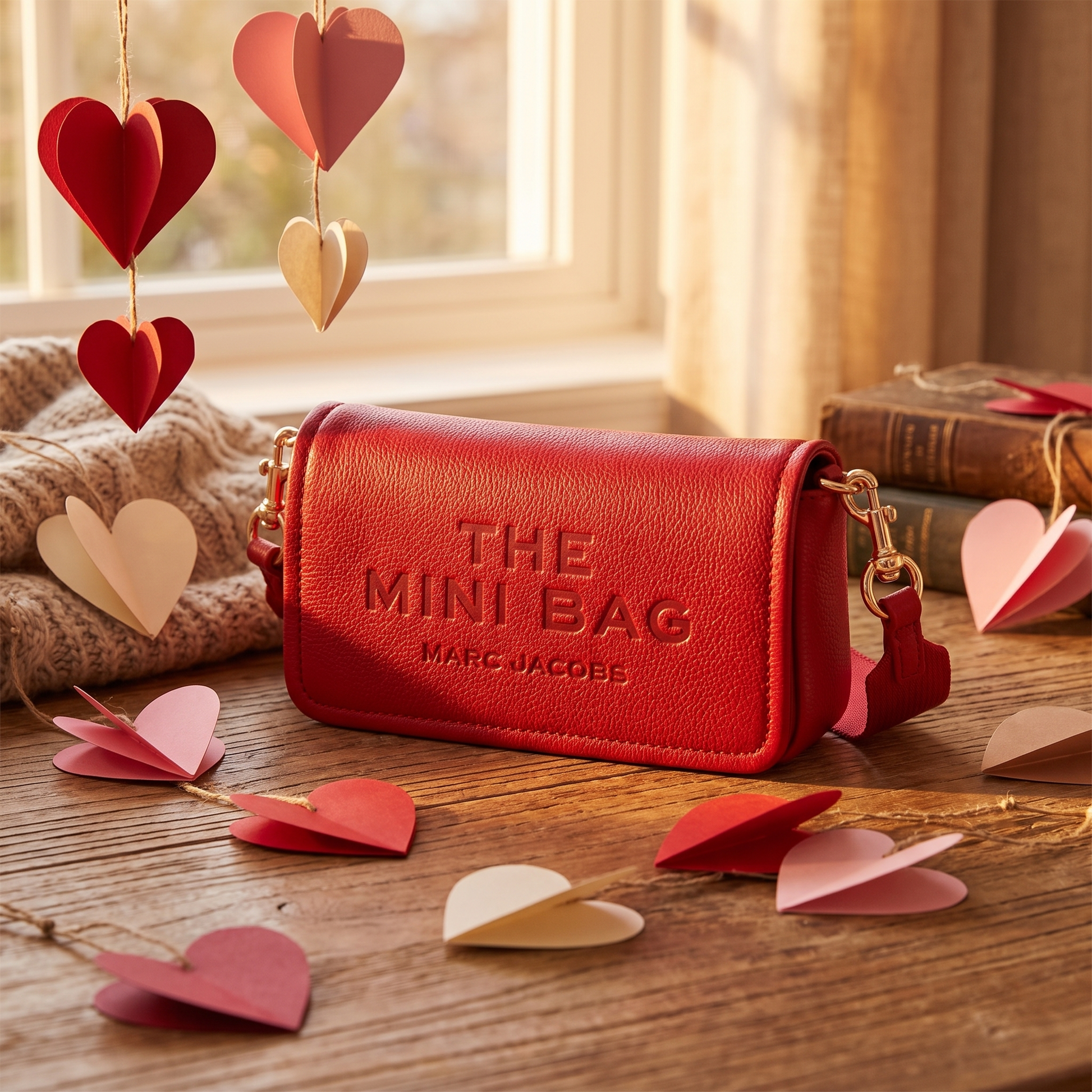 The Leather Mini Bag - True Red