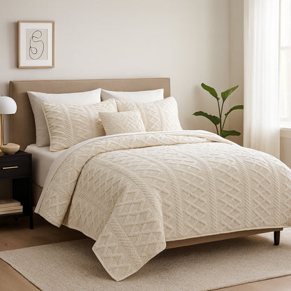 Cozy Sherpa Jacquard — Badgley Mischka New York bedding