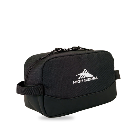 High Sierra x Atley James Honeycomb Toiletry Bag black - three-quarter view