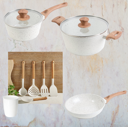 BEIGE FORGED ALUMINUM COOKWARE