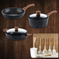 MARBLE COOKWARE WITH WOOD GRAIN HANDLES