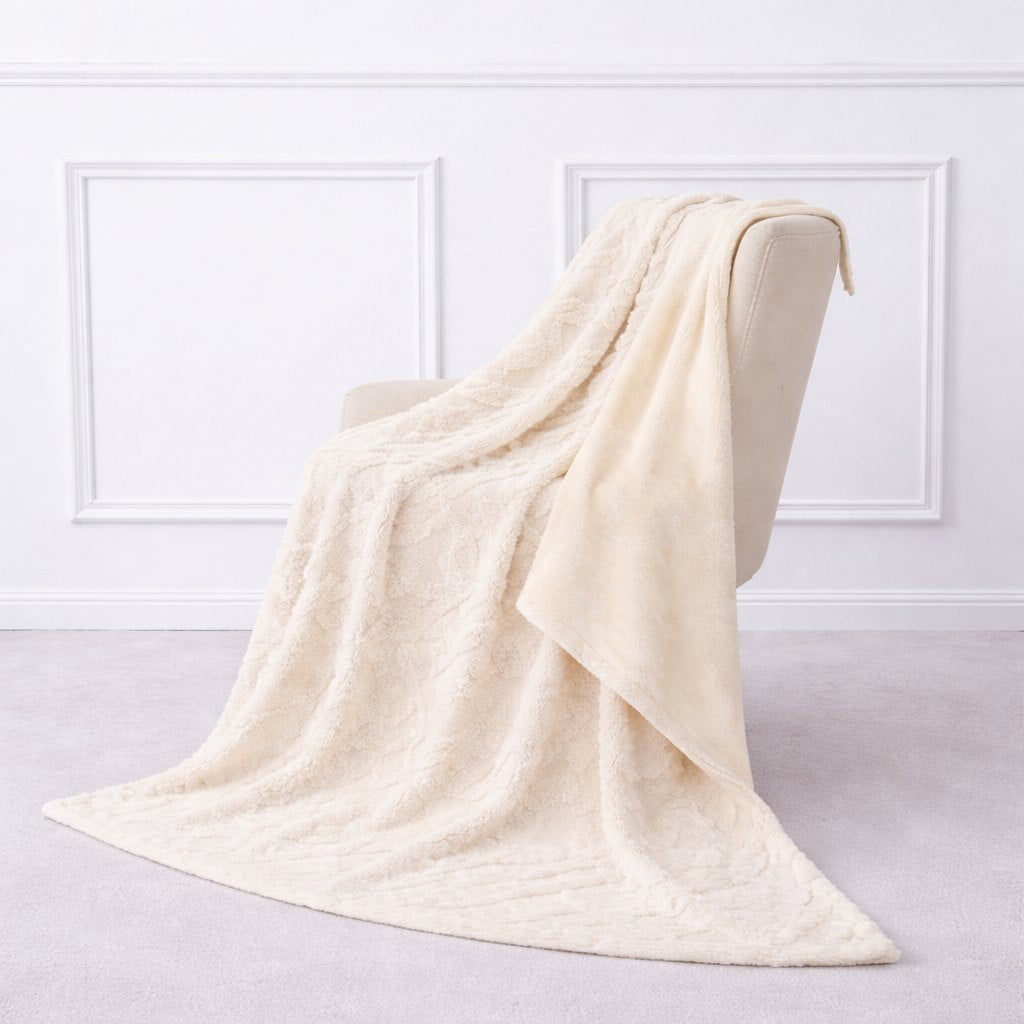 Sherpa Jacquard Throw — Badgley Mischka New York bedding