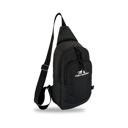 High Sierra x Atley James Honeycomb Sling Bag black - three-quarter view