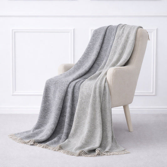 Yarn-Dyed Fringe Throw — Badgley Mischka New York bedding