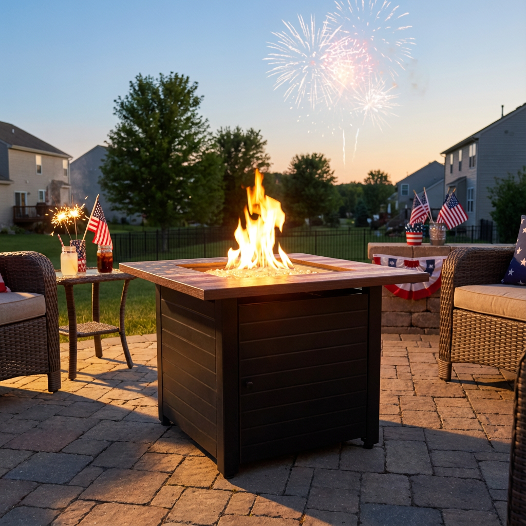 AMERICAN FLAG GRAPHIC OUTDOOR FIRE PIT