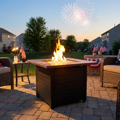 AMERICAN FLAG GRAPHIC OUTDOOR FIRE PIT