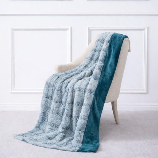 Bubble Faux Rabbit Throw — Badgley Mischka New York bedding