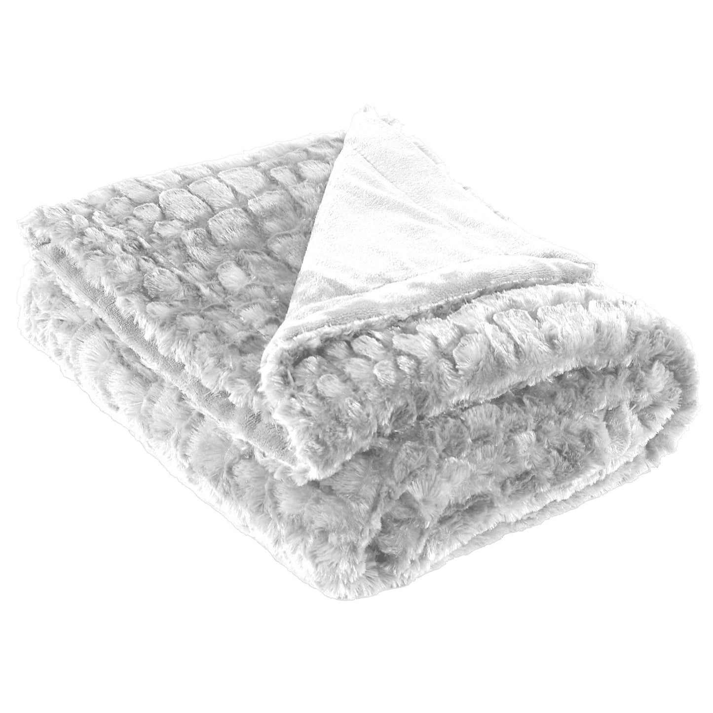 Luxury Faux Fur Gator Jacquard Throw — Badgley Mischka New York bedding (view 2)