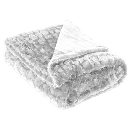Luxury Faux Fur Gator Jacquard Throw — Badgley Mischka New York bedding (view 2)