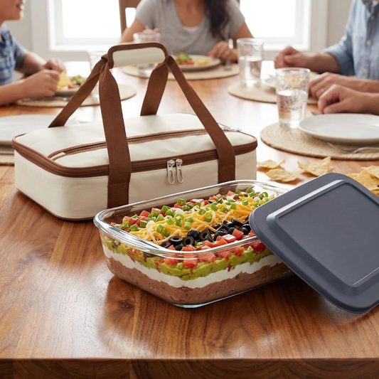 GLASS CASSEROLE WITH CARRY BAG