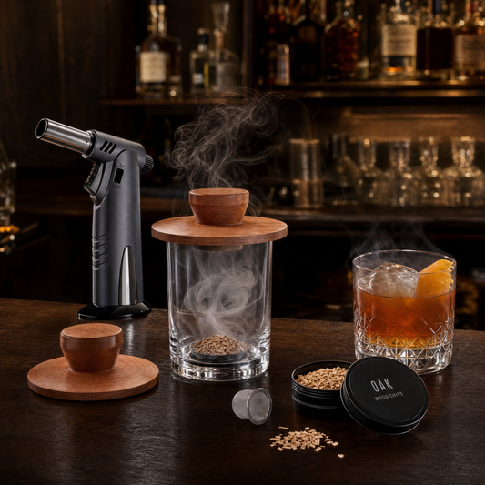 Smoked cocktail kit on home bar