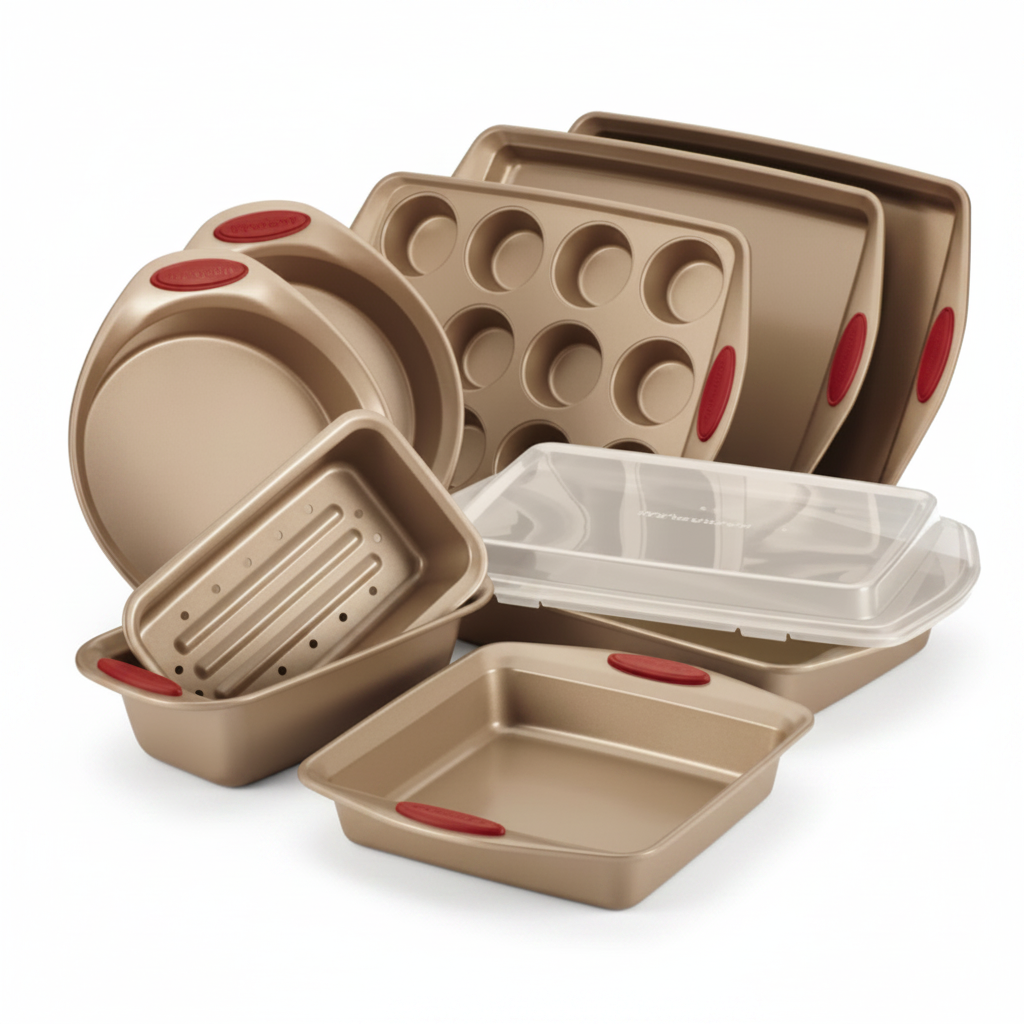 Rachael Ray Cucina 10-Piece Bakeware Set on white background