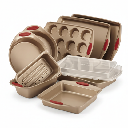 Rachael Ray Cucina 10-Piece Bakeware Set on white background