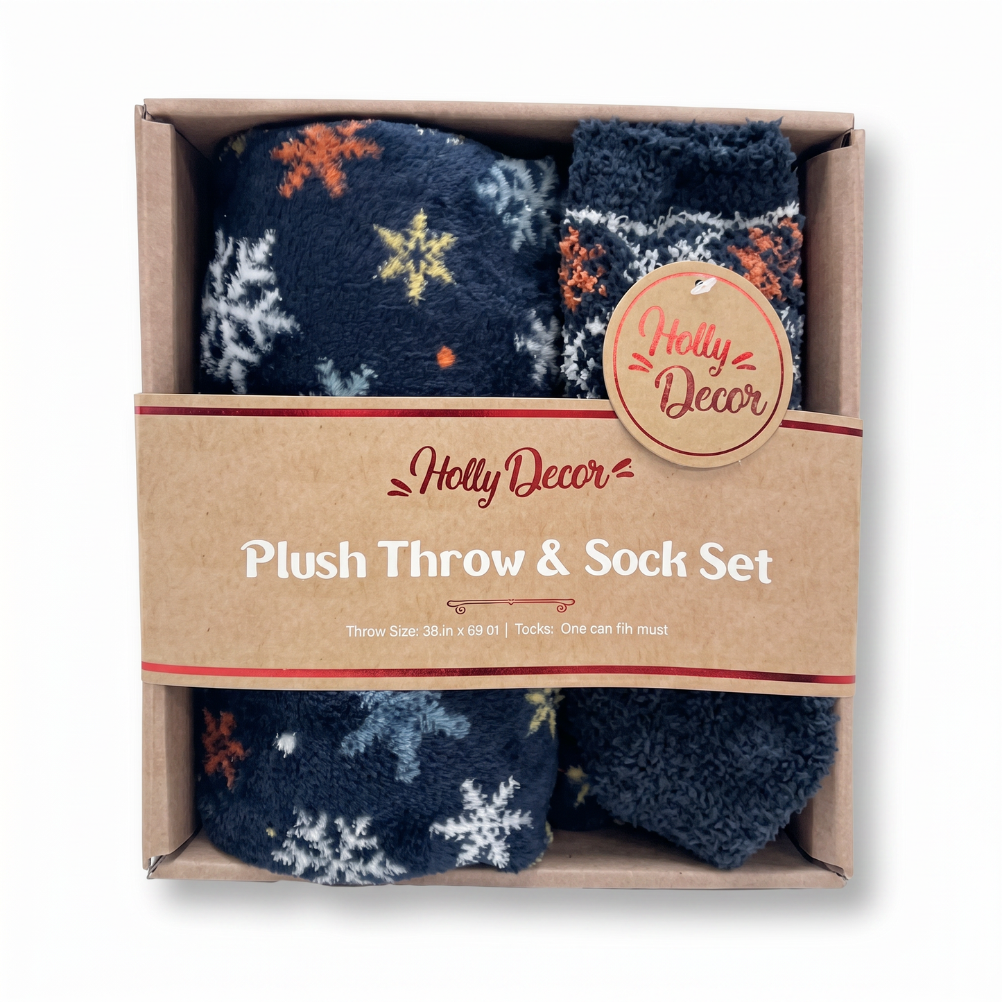 Plush Throw & Sock Gift Set