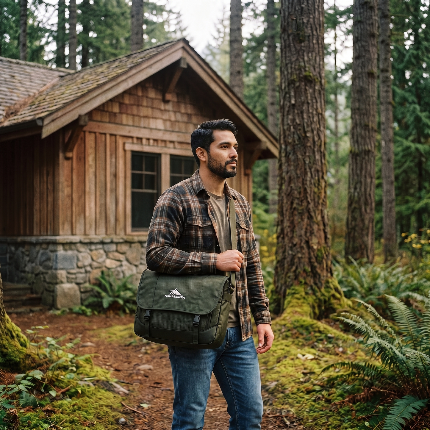 High Sierra® x Atley James Laptop Messenger Bag – Green