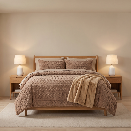 Luxurious in Layers — Sherpa with Tan Throw