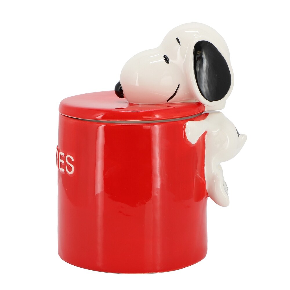 Peanuts Hello Cookies 8.2" Ceramic Snoopy Cookie Jar – Red